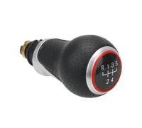 MTVTFECEWG Pour Ibiza 6J 12 Mm Accessoires Auto Plastique ABS Et Cuir PU Pommeau De Levier Vitesse 5/6 Vitesses Pommeau De Vitesse(R Red 5 gear)