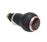 MTVTFECEWG Pour Ibiza 6J 12 Mm Accessoires Auto Plastique ABS Et Cuir PU Pommeau De Levier Vitesse 5/6 Vitesses Pommeau De Vitesse(Red 5 gear R)