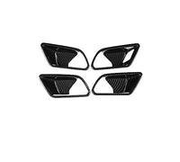 MTVTFECEWG Pour Mercedes Pour Benz Pour CLA C118 2019-2021 Voiture Poignée Porte Intérieure Couverture Lunette Garniture Cadre Autocollant Décor Intérieur (fibre de carbone)