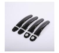 MTVTFECEWG Pour Skoda Pour Fabia Pour Octavia 2008-2013 Noir Brillant Chrome Poignée De Porte De Voiture Couvre Autocollants Accessoires De Style (Black 2 keyholes)