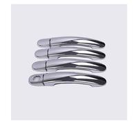 MTVTFECEWG Pour Skoda Pour Fabia Pour Octavia 2008-2013 Noir Brillant Chrome Poignée De Porte De Voiture Couvre Autocollants Accessoires De Style (Silver 1 keyhole)