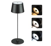 MU LIN Lampe de table LED tactile 5 W, 3 modes (3 000 K-6 500 K), batterie 4 000 mAh, rechargeable par USB, lumière réglable pour les études et la maison