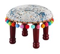 MU Repose-Pieds Style National Tabouret Bas Creative En Bois Massif Petit Banc Chaussures Changement Tabouret Salon Tabouret,38X30Cm,F