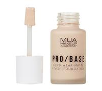 MUA Makeup Academy Pro/Base Fond de teint mat longue tenue couvrance complète, teinte #102, 30 ml, végétalien et sans cruauté envers les animaux