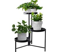 MUAEEOK Support de plantes en métal pour intérieur et extérieur, hauteur 42 cm, 3 étagères, durable, organisateur de pots de fleurs en fer forgé, présentoir d'angle vertical pour jardin