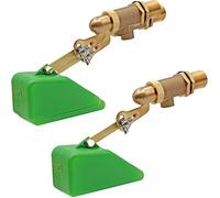 MUALROUS 2Pcs Vanne en laiton de 1/2" avec Vanne Flottante en Plastique pour le Montage du Réservoir, Robinet à Tournant Sphérique flottant avec Bras Réglable pour Aquarium Abreuvoir Mouton