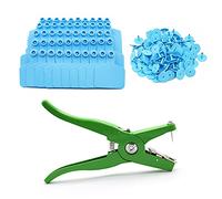 MUALROUS Lot de 101 Étiquettes d'Oreille Pinces Par Étiquette Auricolari Bleu Tpu Pour Bovins Chèvres Moutons Porcs Vaches Bovins Ferme Veaux