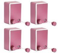 MUALROUS Lot de 4 jeux de cordes à linge rétractables à étanchéité réglable fixée au mur haute performance pour l'intérieur jusqu'à 4,2 m de long (rose)