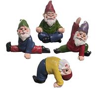 MUAMAX Lot de 3 nains de jardin miniatures pour jardin de fées - Figurines de gnomes amusantes - Accessoires de jardin de fées - Ornements de jardin