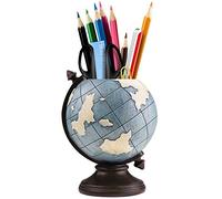 MUAMAX Pot à crayons en forme de globe pour le bureau des enfants, pot à crayons vintage rustique pour la maison, le bureau, l'école