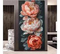 Muaor DIY 5D Diamond Art kits adults,Flowers Large Size 20x50cm Round Drill Diamond Arts,Embroidery Cross Stitch Canvas Painting by Numbers,Diamond Painting for Home Wall Decor Peonies