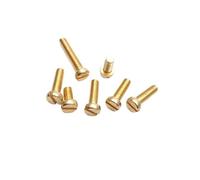 Muarted 20/50/100 pièces M0.8/ M1/ M1.2/ M1.4/ M1.6/ M2 /M2.5/ M3/ M3.5/ M4/ M5 DIN84 vis à tête cylindrique en Laiton(M3X4 100PCS)