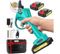 MuatCtarom Secateur Electrique Sans Fil, 33mm, 800W Motor Sans Balais Secateur Electrique Professionnel avec 2 x 2000 mAh & Lames de Rechange & Boîte,Sécateur pour l'élagage des arbres et le jardinage