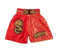 MUAY NATION Shorts de Boxe Thaï pour Enfants (2 à 12 Ans) Filles et garçons, Shorts pour Muay Thaï, MMA, Arts Martiaux (FR/ES, Âge, 9 Ans, 12 Ans, Taille Normale, Dragon Rouge)