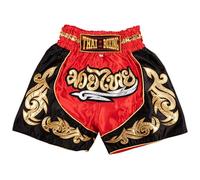 MUAY NATION Shorts de Boxe Thaï pour Enfants (2 à 12 Ans) Filles et garçons, Shorts pour Muay Thaï, MMA, Arts Martiaux (FR/ES, Âge, 2 Ans, 3 Ans, Taille Normale, Rouge)