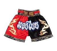 MUAY NATION Shorts de Boxe Thaï pour Enfants (2 à 12 Ans) Filles et garçons, Shorts pour Muay Thaï, MMA, Arts Martiaux (FR/ES, Âge, 9 Ans, 12 Ans, Taille Normale, Rouge/Noir)