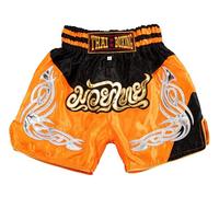 MUAY NATION Shorts de Boxe Thaï pour Enfants (2 à 12 Ans) Filles et garçons, Shorts pour Muay Thaï, MMA, Arts Martiaux (FR/ES, Âge, 2 Ans, 3 Ans, Taille Normale, PRM Orange/Noir)