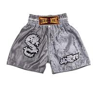 MUAY NATION Shorts de Boxe Thaï pour Enfants (2 à 12 Ans) Filles et garçons, Shorts pour Muay Thaï, MMA, Arts Martiaux (FR/ES, Âge, 2 Ans, 3 Ans, Taille Normale, Dragon Gris)