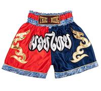MUAY NATION Shorts de Boxe Thaï pour Enfants (2 à 12 Ans) Filles et garçons, Shorts pour Muay Thaï, MMA, Arts Martiaux (FR/ES, Âge, 9 Ans, 12 Ans, Taille Normale, Bleu/Rouge)