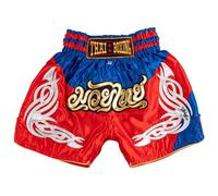 MUAY NATION Shorts de Boxe Thaï pour Enfants (2 à 12 Ans) Filles et garçons, Shorts pour Muay Thaï, MMA, Arts Martiaux (FR/ES, Âge, 9 Ans, 12 Ans, Taille Normale, PRM Rouge/Bleu)