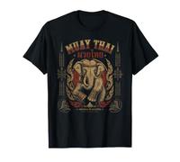 Muay Thai Clinch Vintage Boxe Thaï Combattant Elephant T-Shirt