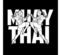 Muay Thai Fight Club MMA Combat Arts Martiaux Stickers muraux 51x67.2cm Fourni avec un kit de film de transfert Blanc