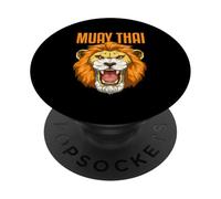 Muay Thai Tête De Lion Rugissant Thaïlande Muay Thai PopSockets PopGrip Adhésif