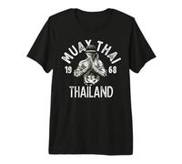 Muay Thai Thaïlande Vintage Tiger Fighter Training Gift T-Shirt Haut de Gamme
