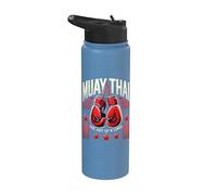 Muay Thai Vintage Fighter - Kickboxing Training Design Stainless Steel Insulated Water Bottle