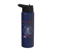 Muay Thai Vintage Fighter - Kickboxing Training Design Stainless Steel Insulated Water Bottle
