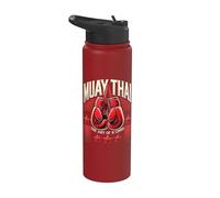 Muay Thai Vintage Fighter - Kickboxing Training Design Stainless Steel Insulated Water Bottle
