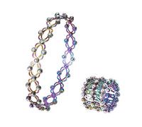 MUBBAR Bague ajustable géométrique minimaliste en cuivre - Bague empilable unisexe,Taille Universelle Réglable (2-7 cm) (B)