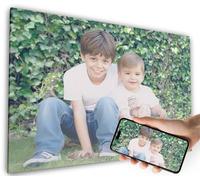 mubusi Impressions sur Toile Personnalisées avec vos Photos 40x30 cm - Cadre en Bois et Tissu - Tableau Cadeau Original