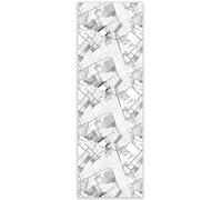 mubusi Tapis en Vinyle - Modèle Architecte 40x120 cm - Différentes Tailles, 25 Tailles Disponibles - Grands Tapis en PVC - Tapis de Cuisine, Coureuret de Salon