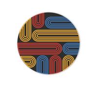 mubusi Tapis Vinyle Ronde Cuisine Salon - Différentes Tailles - (Hypnose 60x60 cm)