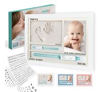 MUBY Kit Cadre photo avec empreinte pieds et mains bébé et Support De Bracelet De Naissance, Cadeau Original Pour Naissance Et Baptême bebe, Coffret naissance garcon et decoration chambre bebe