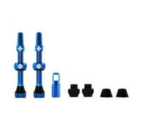 Muc-Off - Valves Presta Tubeless 44 mm - Anti-fuite, outil démonte-obus intégré - Bleu