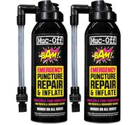 Muc-Off Bombe Anti Crevaison B.A.M! - Gonfleur Pneu de Vélo - Gonfle et Répare - 125 ml - Compatible avec Roues de Route/CX/Gravel et VTT, Rose (Lot de 2)