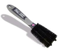 Muc-Off Brosse à deux têtes MOB373 – poils en nylon, noir, universelle pour vélo