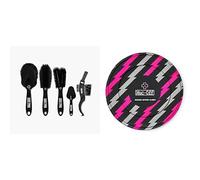 Muc-Off Ensemble de 5 brosses & Housses Frein à Disque Motifs Éclairs, Lot de 2 - Protections pour Frein à Disque de Vélo en Néoprène - Protège des Projections et des Dégâts en Déplacement Noir/Rose