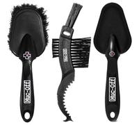Muc-Off Kit de Brosses pour Vélo 3 pièces de Qualité Supérieure - 3 Brosses de Vélo avec Poils en Nylon Durable et Manches Ergonomiques en Caoutchouc pour Moins de Choc, Noir