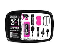 Muc-Off Kit Nettoyage Vélo 8 en 1 - Brosses, Sprays et Bac | Kit complet avec quatre brosses dédiées; le bac de rangement sert aussi au lavage approfondi des pièces.