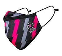 Muc-Off Masque Tissu Lavable Réutilisable Motifs Éclairs, Petite Taille - Masque Visage avec Sangles Ajustables et Couche Intermédiaire Anti-Poussière - Masque Lavable 20 Fois en Machine
