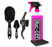 Muc-Off Nano Tech Lot de 3 brosses de nettoyage pour vélo 1 l et 3 brosses de nettoyage de qualité supérieure | Comprend un lavage doux, une griffe et une brosse de nettoyage | Lavage rapide de 1 l |