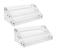 Mucafar CD Rack 3-Tier Clear Acrylic Organizer - Double Pack on Desk Today | Thick, acrylic with a raised front lip keeps CDs secure, while open slots make insertion effortless for quick access