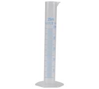 Mucafar Cylindre gradué 25 ML - Clair et Compact pour labo et Cours utiles | Graduations imprimées en bleu et moulées, lisibilité ; bec verseur anti-fuite et base octogonale assurent stabilité