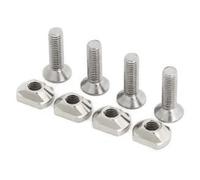 Mucafar Écrous en T M6, 4 Pièces - Torx pour Hydroptère Surf Pro | Convient pour installation sur planches hydroptère; kit 4 pièces M6 avec vis Torx, acier inoxydable, finition argent