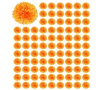 Mucafar Fleurs de souci Déco Jour des Morts Oranges Dodues Décor | 500 têtes artificielles, diamètre 9,9 cm, tissu de soie, et réutilisable.