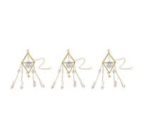Mucafar Perles de Cristal Pendentifs Sacrés Lumière et Amour 35 cm | Ajoute amour et lumière à votre espace sacré, couleur or et transparent, longueur 35 cm, ensemble de 3 décorations de meuble.