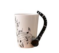 Mucafar Tasse en Céramique Musique 240 ML Clarinette Motif Note Café Thé | Idéal comme cadeau pour musiciens et passionnés de musique, ce mug en céramique de 240 ml arbore un motif clarinette ludique